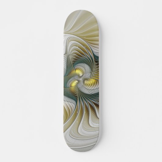 Nobly Golden Blauwgroen Abstracte Fantasy Fractal Persoonlijk Skateboard (Voorkant)