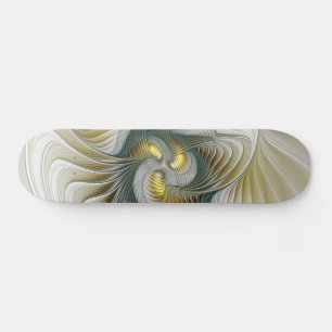 Nobly Golden Blauwgroen Abstracte Fantasy Fractal  Persoonlijk Skateboard