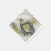 Nobly Golden Blauwgroen Abstracte Fantasy Fractal  Servet (Hoek)