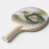 Nobly Golden Blauwgroen Abstracte Fantasy Fractal  Tafeltennisbatje (Voorkant Gekanteld)