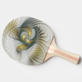 Nobly Golden Blauwgroen Abstracte Fantasy Fractal  Tafeltennisbatje (Zijkant)