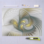 Nobly Golden Blauwgroen Abstracte Fantasy Fractal Tissuepapier (Craft)