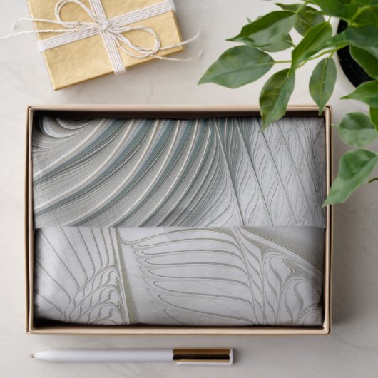 Nobly Golden Blauwgroen Abstracte Fantasy Fractal  Tissuepapier (Geschenk)