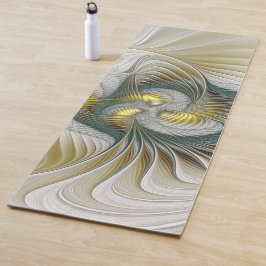 Nobly Golden Blauwgroen Abstracte Fantasy Fractal  Yogamat