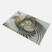 Nobly Golden Blauwgroen Abstracte Fractal Art Init Deurmat (Schuin)