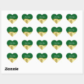 Nobly Wavy Gold Decor op Donkergroen Dank u Hart Sticker (Vel)