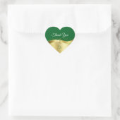 Nobly Wavy Gold Decor op Donkergroen Dank u Hart Sticker (Tas)