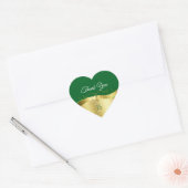 Nobly Wavy Gold Decor op Donkergroen Dank u Hart Sticker (Envelop)