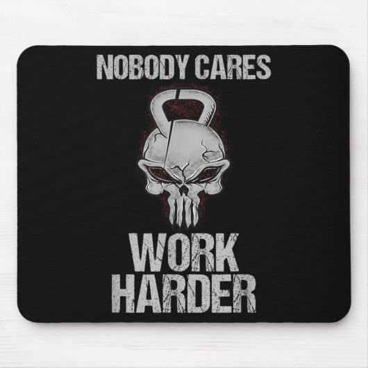 Nobody Cares Work Harder Workout Gym Motivation Gi Muismat (Voorkant)