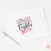 Nobody Fights Alone Breast Cancer Awareness Ronde Sticker (Envelop)