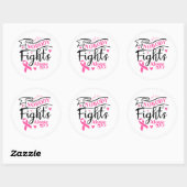 Nobody Fights Alone Breast Cancer Awareness Ronde Sticker (Vel)