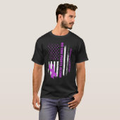 Nobody Fights Overdose Alone USA Flag purple Ribbo T-shirt (Voorkant volledig)