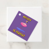 Nobody Is Perfect Flamingo Favor Labels (In situ)