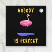 Nobody Is Perfect Flamingo Favor Labels (Achterkant)