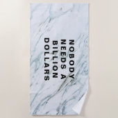 Nobody Needs a Billion Dollars Strandlaken (Voorkant)