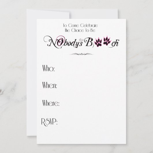 NObody's Bxxch Kaart (Achterkant)