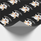 Nobody's Purfect Funny Cat Pun Dark BG Cadeaupapier (Hoek)