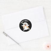 Nobody's Purfect Funny Cat Pun Dark BG Ronde Sticker (Envelop)