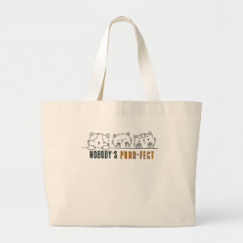 Nobody's Purr-fect Grote Tote Bag