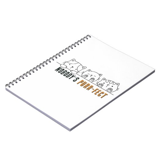 Nobody's Purr-fect Notebook (6.5" x 8.75") Notitieboek (Linkerzijde)