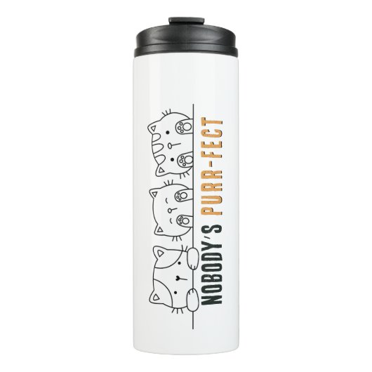 Nobody's Purrfect Thermal Tumbler Thermosbeker (Voorkant)
