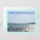 Nobska Beach Bossen Hole MA Briefkaart (Voorkant / Achterkant)