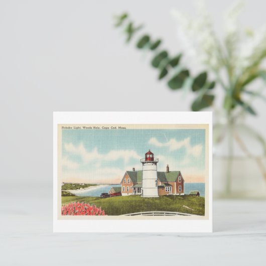 Nobska Light, Bossen Hole, Cape Cod, Massachusetts Briefkaart (Staand voorkant)