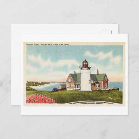 Nobska Light, Bossen Hole, Cape Cod, Massachusetts Briefkaart (Voorkant / Achterkant)