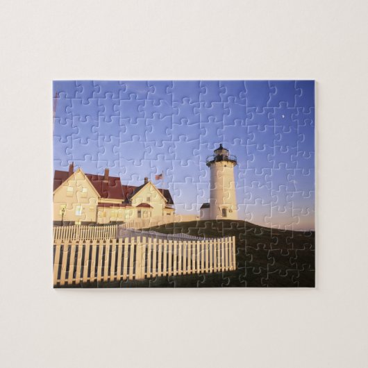 Nobska Lighthouse, Bossen Hole, Massachusetts Legpuzzel (Horizontaal)