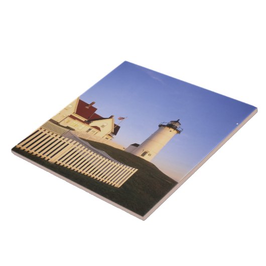 Nobska Lighthouse, Bossen Hole, Massachusetts Tegeltje (Zijkant)