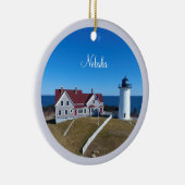 Nobska Lighthouse Cape Cod Kerstmis Keramisch Ornament (Rechts)
