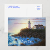 Nobska Lighthouse Cape Cod MA Painting Briefkaart (Voorkant / Achterkant)