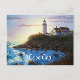 Nobska Lighthouse Cape Cod MA Painting Briefkaart