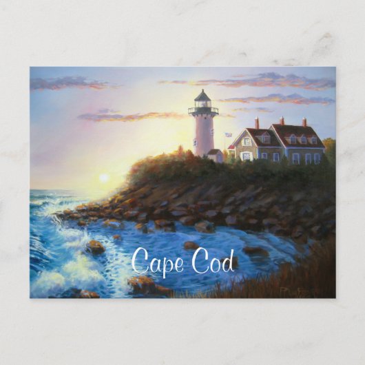 Nobska Lighthouse Cape Cod MA Painting Briefkaart (Voorkant)