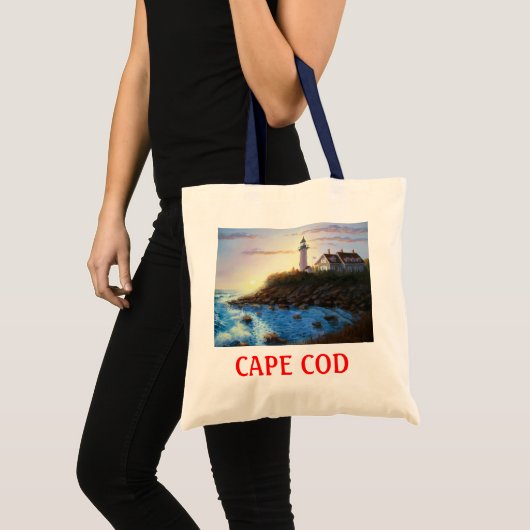 Nobska Lighthouse Cape Cod Massachusetts Canvas ta Tote Bag (Voorkant (product))