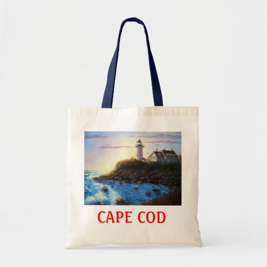 Nobska Lighthouse Cape Cod Massachusetts Canvas ta Tote Bag (Voorkant)