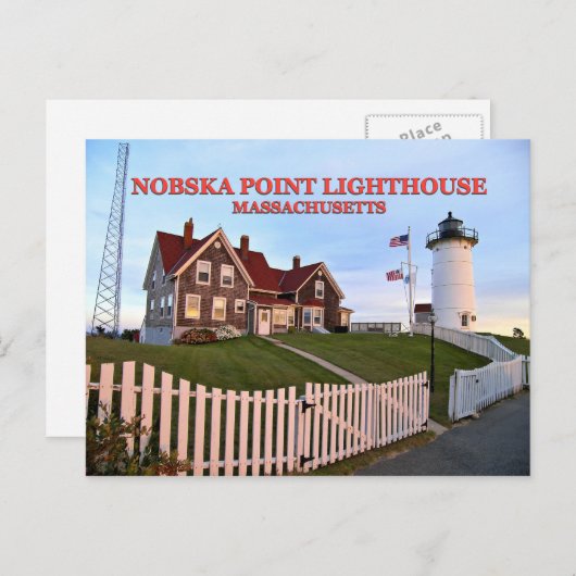 Nobska Point Lighthouse, Massachusetts Briefkaart (Voorkant / Achterkant)