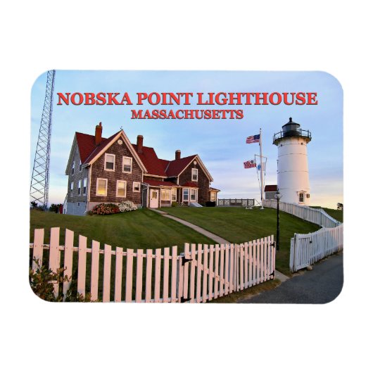 Nobska Point Lighthouse Massachusetts Photo Magnet Magneet (Horizontaal)