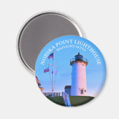 Nobska Point Lighthouse Massachusetts Round Magnet (Voorkant / Achterkant)