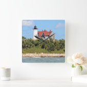 Nobska Point Lighthouse, Massachusetts Wall Clock Vierkante Klok (Huis)