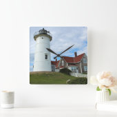 Nobska Point Lighthouse, Massachusetts Wall Clock Vierkante Klok (Huis)