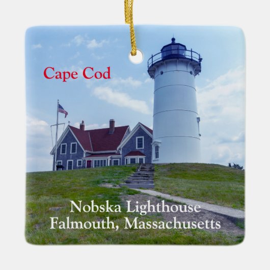 Nobska Vuurtoren Cape Cod MA Keramisch Ornament (Voorkant)