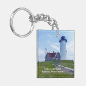 Nobska Vuurtoren Cape Cod MA Sleutelhanger (Voorkant Links)
