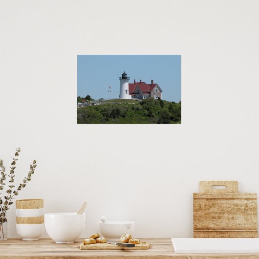 Nobska vuurtoren in Falmouth Poster (Keuken)
