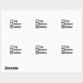 Noch boven noch onder ronde sticker (Vel)