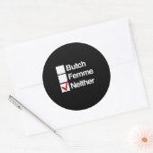 Noch butch, noch femme ronde sticker (Envelop)