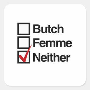 Noch butch noch femme vierkante sticker