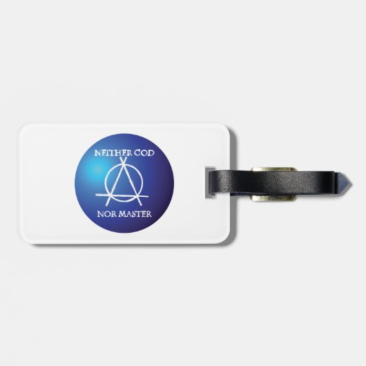 Noch God, noch Meester Anarchie Symbool Bagagelabel (Achterkant horizontaal)