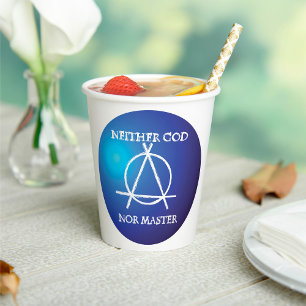 Noch God, noch Meester Anarchie Symbool Papieren Bekers