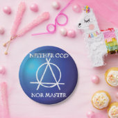 Noch God, noch Meester Anarchie Symbool Papieren Bordje (Feest)
